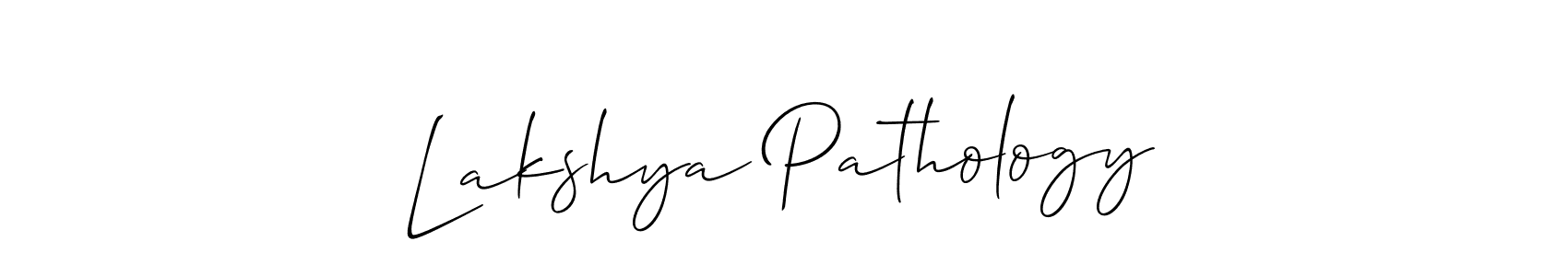 Also we have Lakshya Pathology name is the best signature style. Create professional handwritten signature collection using Allison_Script autograph style. Lakshya Pathology signature style 2 images and pictures png