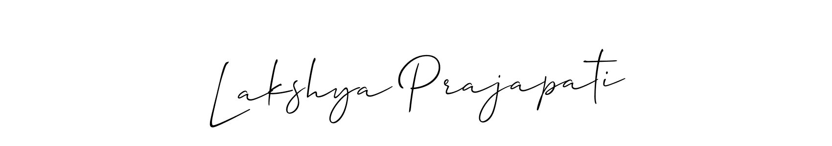 Create a beautiful signature design for name Lakshya Prajapati. With this signature (Allison_Script) fonts, you can make a handwritten signature for free. Lakshya Prajapati signature style 2 images and pictures png