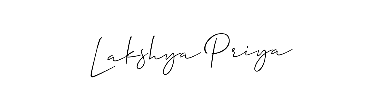 Lakshya Priya stylish signature style. Best Handwritten Sign (Allison_Script) for my name. Handwritten Signature Collection Ideas for my name Lakshya Priya. Lakshya Priya signature style 2 images and pictures png