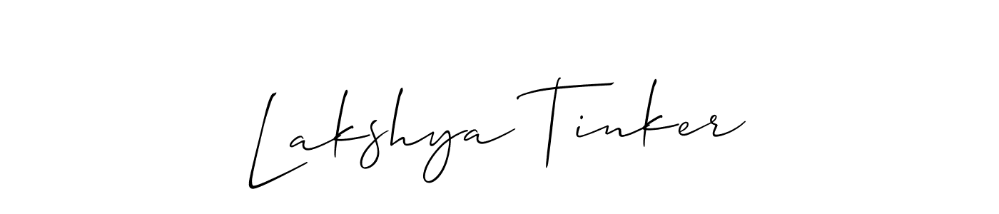 Make a beautiful signature design for name Lakshya Tinker. With this signature (Allison_Script) style, you can create a handwritten signature for free. Lakshya Tinker signature style 2 images and pictures png