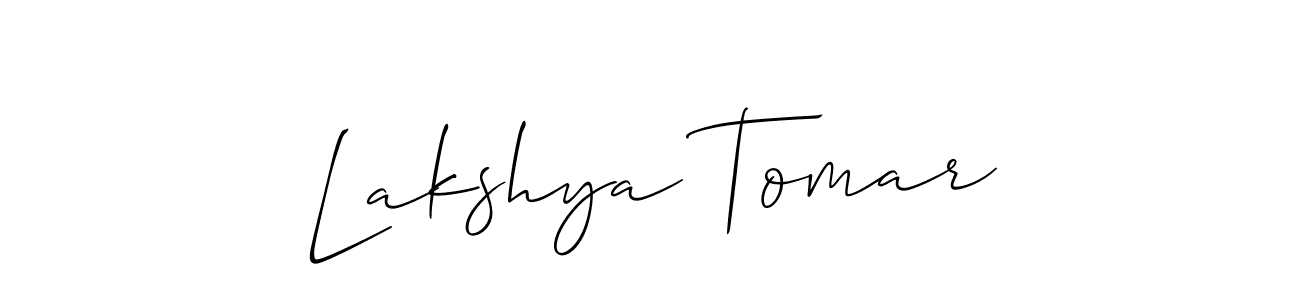 How to make Lakshya Tomar name signature. Use Allison_Script style for creating short signs online. This is the latest handwritten sign. Lakshya Tomar signature style 2 images and pictures png