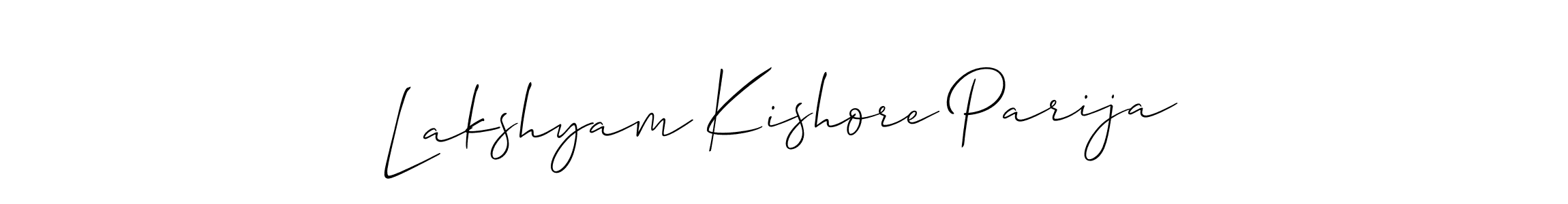 Make a beautiful signature design for name Lakshyam Kishore Parija. With this signature (Allison_Script) style, you can create a handwritten signature for free. Lakshyam Kishore Parija signature style 2 images and pictures png