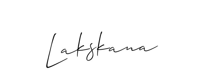 if you are searching for the best signature style for your name Lakskana. so please give up your signature search. here we have designed multiple signature styles  using Allison_Script. Lakskana signature style 2 images and pictures png