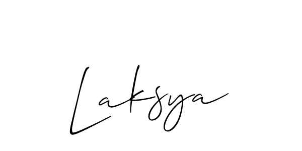 How to make Laksya signature? Allison_Script is a professional autograph style. Create handwritten signature for Laksya name. Laksya signature style 2 images and pictures png