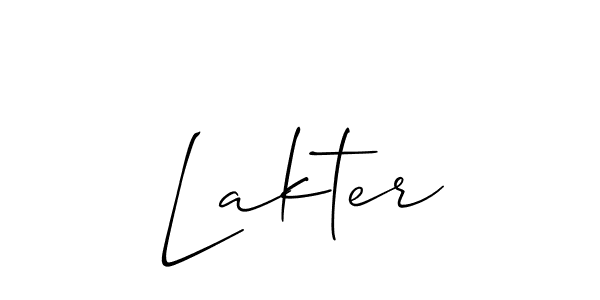 It looks lik you need a new signature style for name Lakter. Design unique handwritten (Allison_Script) signature with our free signature maker in just a few clicks. Lakter signature style 2 images and pictures png