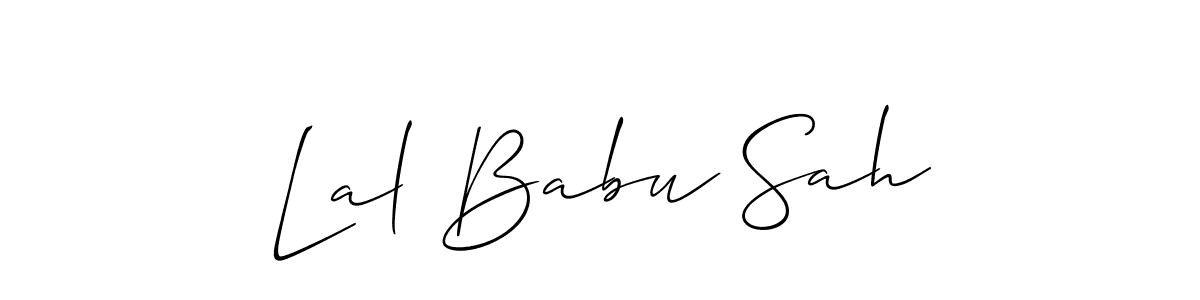 The best way (Allison_Script) to make a short signature is to pick only two or three words in your name. The name Lal Babu Sah include a total of six letters. For converting this name. Lal Babu Sah signature style 2 images and pictures png