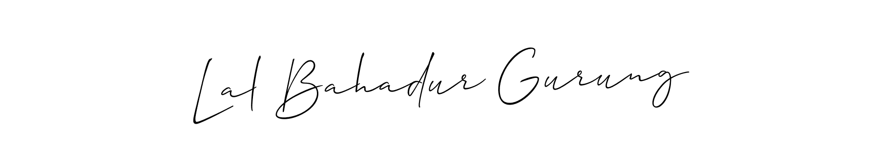 You should practise on your own different ways (Allison_Script) to write your name (Lal Bahadur Gurung) in signature. don't let someone else do it for you. Lal Bahadur Gurung signature style 2 images and pictures png