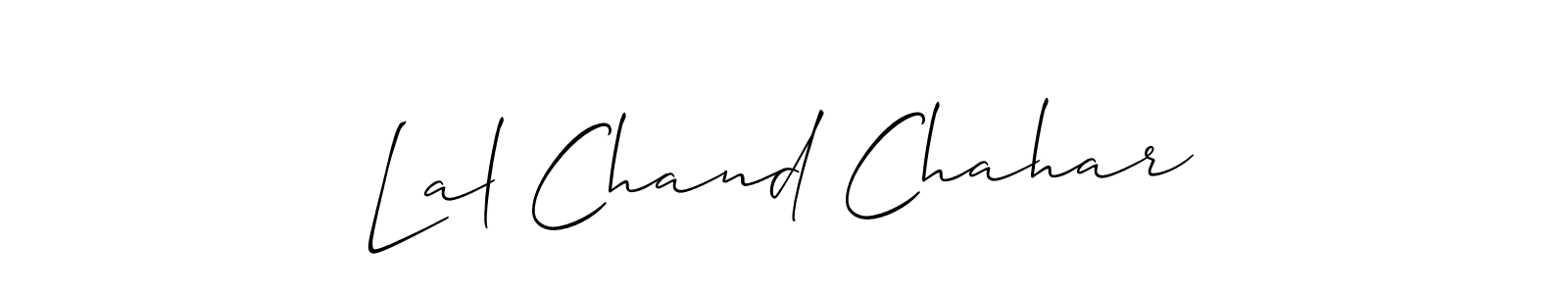 if you are searching for the best signature style for your name Lal Chand Chahar. so please give up your signature search. here we have designed multiple signature styles  using Allison_Script. Lal Chand Chahar signature style 2 images and pictures png