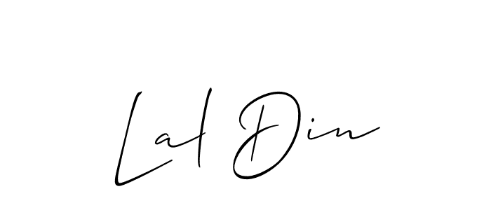 if you are searching for the best signature style for your name Lal Din. so please give up your signature search. here we have designed multiple signature styles  using Allison_Script. Lal Din signature style 2 images and pictures png