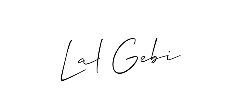 Also You can easily find your signature by using the search form. We will create Lal Gebi name handwritten signature images for you free of cost using Allison_Script sign style. Lal Gebi signature style 2 images and pictures png