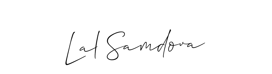 Also You can easily find your signature by using the search form. We will create Lal Samdova name handwritten signature images for you free of cost using Allison_Script sign style. Lal Samdova signature style 2 images and pictures png