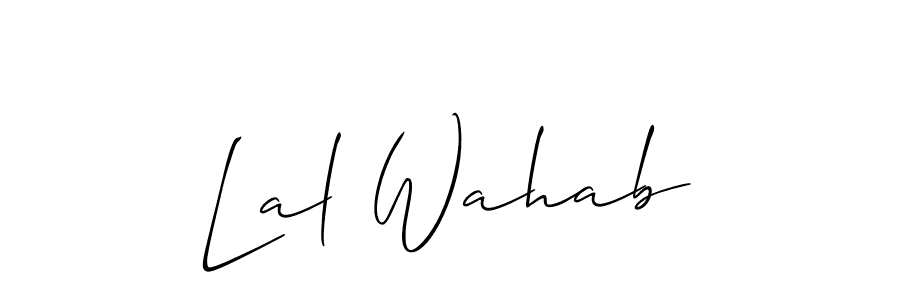 How to make Lal Wahab name signature. Use Allison_Script style for creating short signs online. This is the latest handwritten sign. Lal Wahab signature style 2 images and pictures png