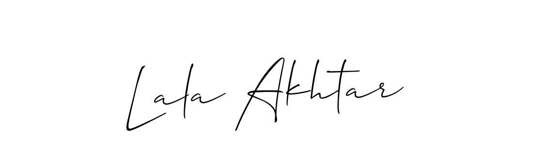 if you are searching for the best signature style for your name Lala Akhtar. so please give up your signature search. here we have designed multiple signature styles  using Allison_Script. Lala Akhtar signature style 2 images and pictures png