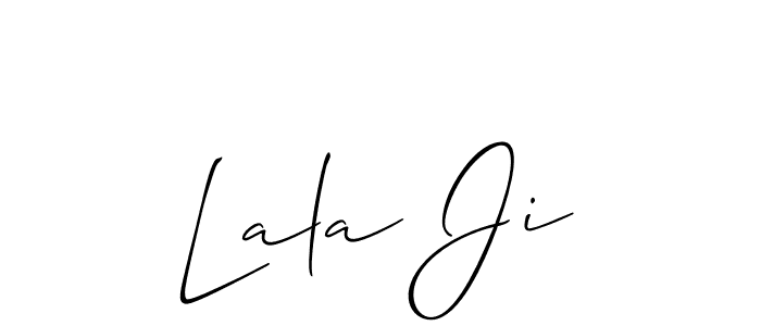 The best way (Allison_Script) to make a short signature is to pick only two or three words in your name. The name Lala Ji include a total of six letters. For converting this name. Lala Ji signature style 2 images and pictures png