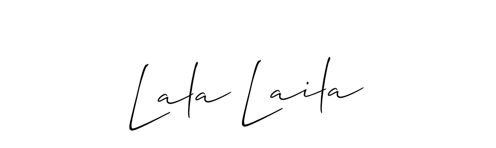 The best way (Allison_Script) to make a short signature is to pick only two or three words in your name. The name Lala Laila include a total of six letters. For converting this name. Lala Laila signature style 2 images and pictures png