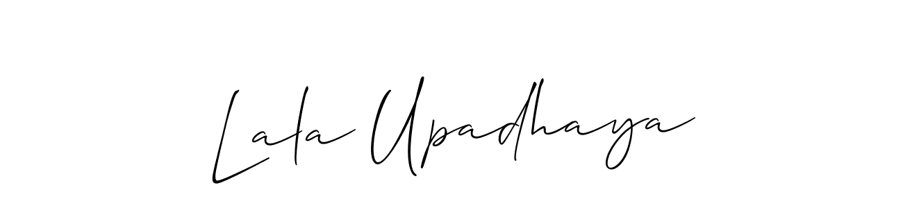 Also You can easily find your signature by using the search form. We will create Lala Upadhaya name handwritten signature images for you free of cost using Allison_Script sign style. Lala Upadhaya signature style 2 images and pictures png