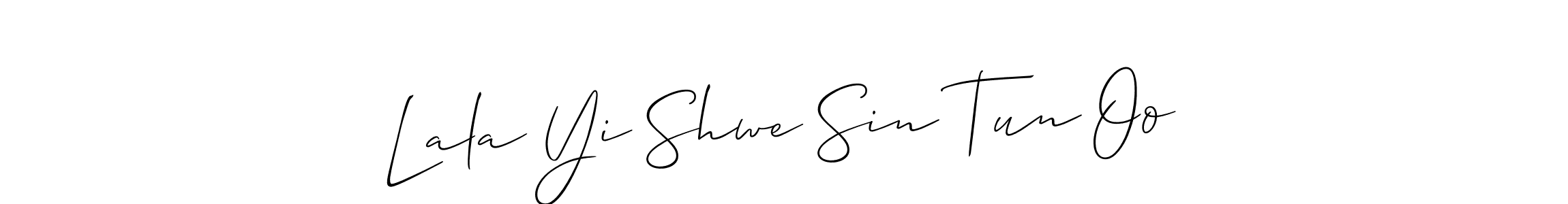 How to make Lala Yi Shwe Sin Tun Oo signature? Allison_Script is a professional autograph style. Create handwritten signature for Lala Yi Shwe Sin Tun Oo name. Lala Yi Shwe Sin Tun Oo signature style 2 images and pictures png