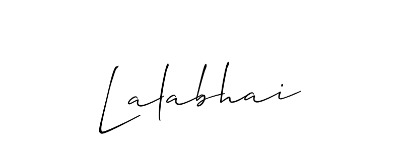 Use a signature maker to create a handwritten signature online. With this signature software, you can design (Allison_Script) your own signature for name Lalabhai. Lalabhai signature style 2 images and pictures png