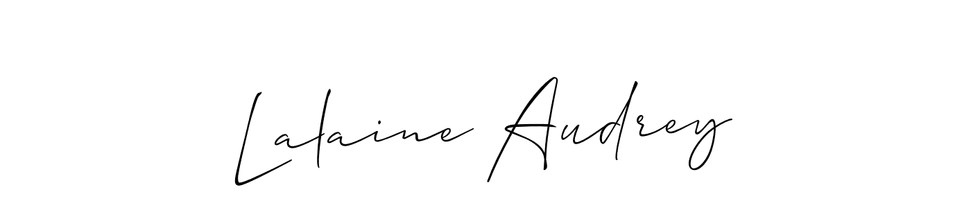 Use a signature maker to create a handwritten signature online. With this signature software, you can design (Allison_Script) your own signature for name Lalaine Audrey. Lalaine Audrey signature style 2 images and pictures png