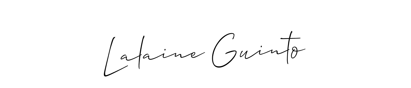 Allison_Script is a professional signature style that is perfect for those who want to add a touch of class to their signature. It is also a great choice for those who want to make their signature more unique. Get Lalaine Guinto name to fancy signature for free. Lalaine Guinto signature style 2 images and pictures png