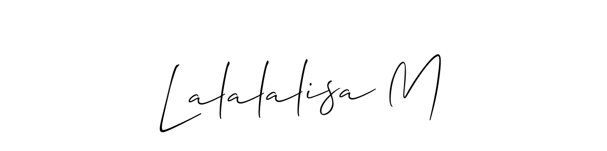 Make a beautiful signature design for name Lalalalisa M. With this signature (Allison_Script) style, you can create a handwritten signature for free. Lalalalisa M signature style 2 images and pictures png