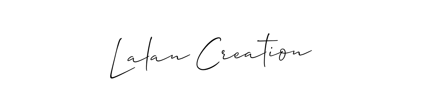 Allison_Script is a professional signature style that is perfect for those who want to add a touch of class to their signature. It is also a great choice for those who want to make their signature more unique. Get Lalan Creation name to fancy signature for free. Lalan Creation signature style 2 images and pictures png