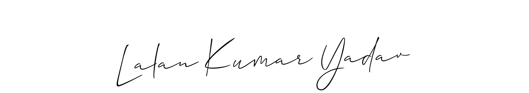 if you are searching for the best signature style for your name Lalan Kumar Yadav. so please give up your signature search. here we have designed multiple signature styles  using Allison_Script. Lalan Kumar Yadav signature style 2 images and pictures png