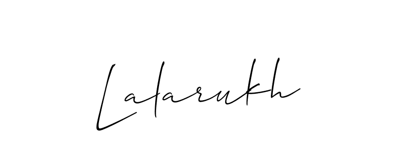 How to make Lalarukh name signature. Use Allison_Script style for creating short signs online. This is the latest handwritten sign. Lalarukh signature style 2 images and pictures png