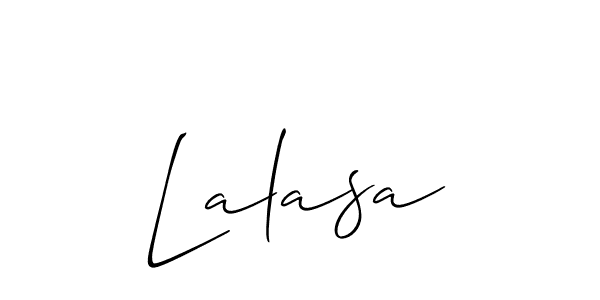 Make a beautiful signature design for name Lalasa. With this signature (Allison_Script) style, you can create a handwritten signature for free. Lalasa signature style 2 images and pictures png