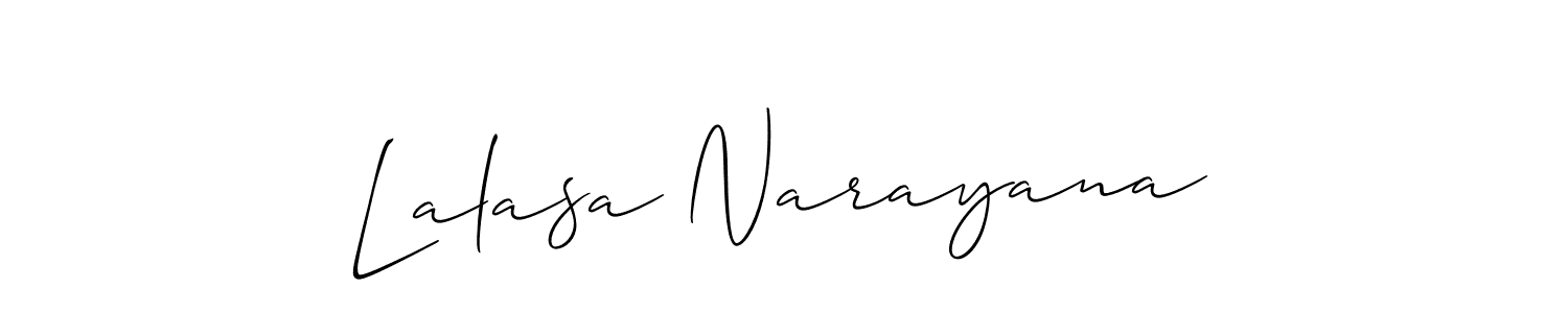 Make a beautiful signature design for name Lalasa Narayana. With this signature (Allison_Script) style, you can create a handwritten signature for free. Lalasa Narayana signature style 2 images and pictures png