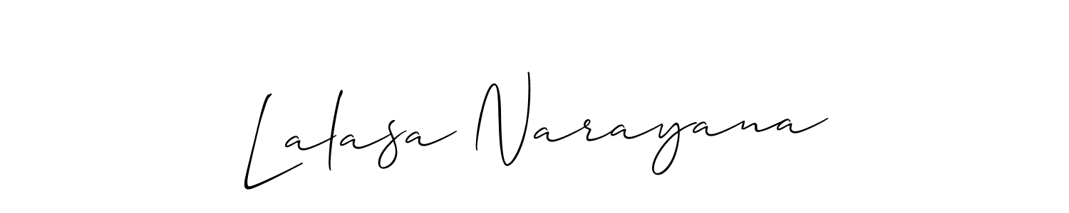 Make a beautiful signature design for name Lalasa Narayana. With this signature (Allison_Script) style, you can create a handwritten signature for free. Lalasa Narayana signature style 2 images and pictures png