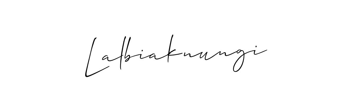 How to make Lalbiaknungi name signature. Use Allison_Script style for creating short signs online. This is the latest handwritten sign. Lalbiaknungi signature style 2 images and pictures png