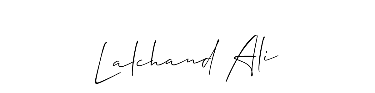 Create a beautiful signature design for name Lalchand Ali. With this signature (Allison_Script) fonts, you can make a handwritten signature for free. Lalchand Ali signature style 2 images and pictures png