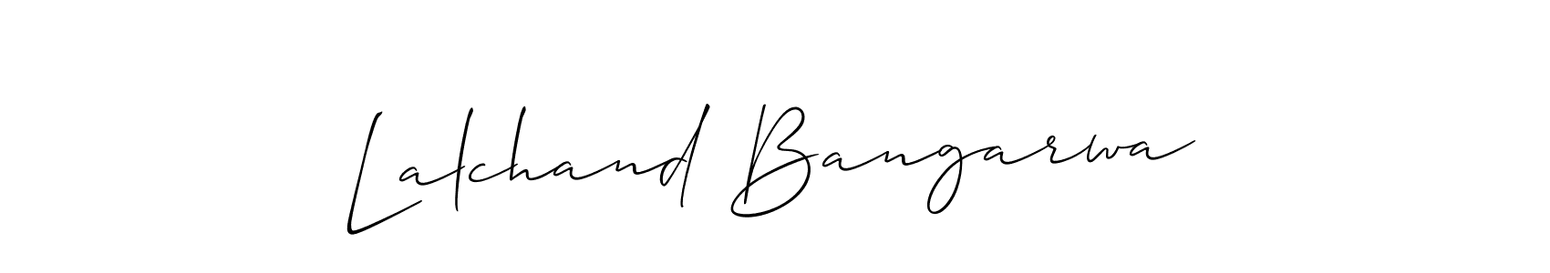 Also we have Lalchand Bangarwa name is the best signature style. Create professional handwritten signature collection using Allison_Script autograph style. Lalchand Bangarwa signature style 2 images and pictures png