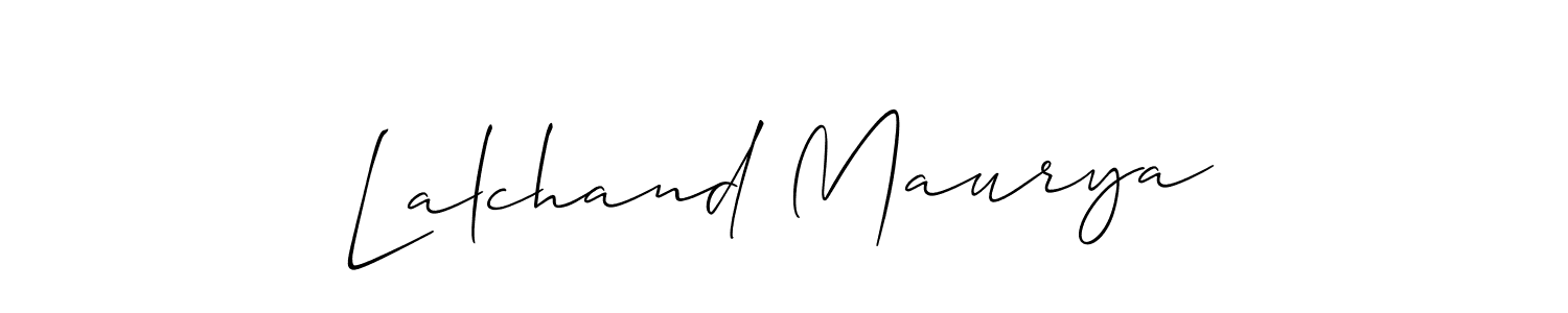 How to make Lalchand Maurya signature? Allison_Script is a professional autograph style. Create handwritten signature for Lalchand Maurya name. Lalchand Maurya signature style 2 images and pictures png