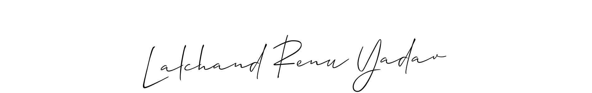 Use a signature maker to create a handwritten signature online. With this signature software, you can design (Allison_Script) your own signature for name Lalchand Renu Yadav. Lalchand Renu Yadav signature style 2 images and pictures png