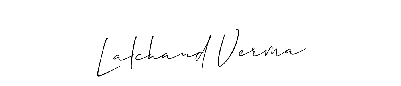 You should practise on your own different ways (Allison_Script) to write your name (Lalchand Verma) in signature. don't let someone else do it for you. Lalchand Verma signature style 2 images and pictures png