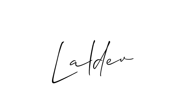 Design your own signature with our free online signature maker. With this signature software, you can create a handwritten (Allison_Script) signature for name Laldev. Laldev signature style 2 images and pictures png