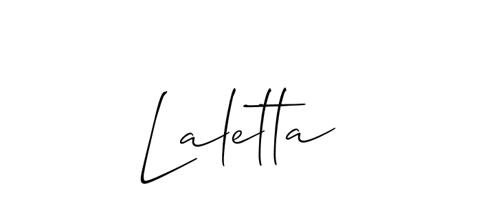 Design your own signature with our free online signature maker. With this signature software, you can create a handwritten (Allison_Script) signature for name Laletta. Laletta signature style 2 images and pictures png