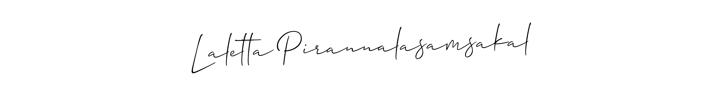 Laletta Pirannalasamsakal stylish signature style. Best Handwritten Sign (Allison_Script) for my name. Handwritten Signature Collection Ideas for my name Laletta Pirannalasamsakal. Laletta Pirannalasamsakal signature style 2 images and pictures png