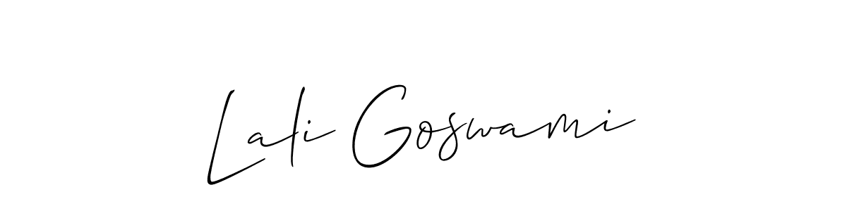 Use a signature maker to create a handwritten signature online. With this signature software, you can design (Allison_Script) your own signature for name Lali Goswami. Lali Goswami signature style 2 images and pictures png
