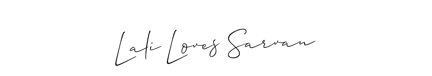 This is the best signature style for the Lali Loves Sarvan name. Also you like these signature font (Allison_Script). Mix name signature. Lali Loves Sarvan signature style 2 images and pictures png