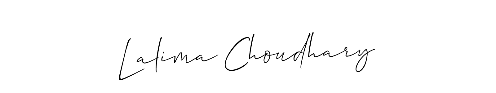 Design your own signature with our free online signature maker. With this signature software, you can create a handwritten (Allison_Script) signature for name Lalima Choudhary. Lalima Choudhary signature style 2 images and pictures png