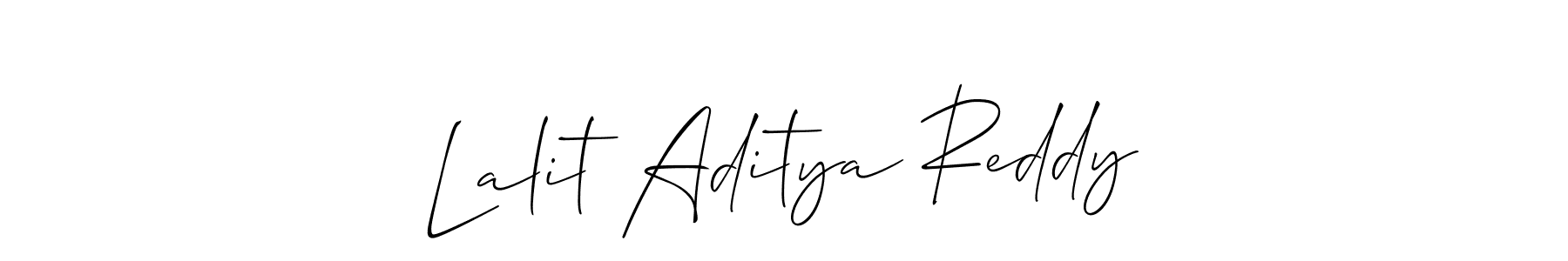 You should practise on your own different ways (Allison_Script) to write your name (Lalit Aditya Reddy) in signature. don't let someone else do it for you. Lalit Aditya Reddy signature style 2 images and pictures png
