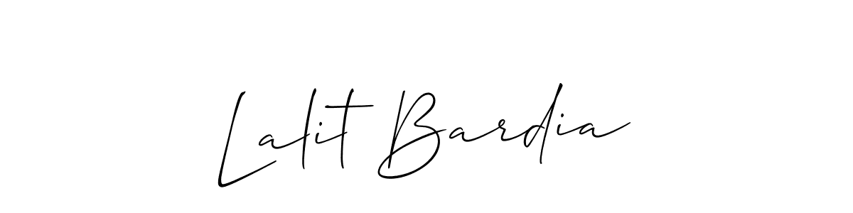 The best way (Allison_Script) to make a short signature is to pick only two or three words in your name. The name Lalit Bardia include a total of six letters. For converting this name. Lalit Bardia signature style 2 images and pictures png