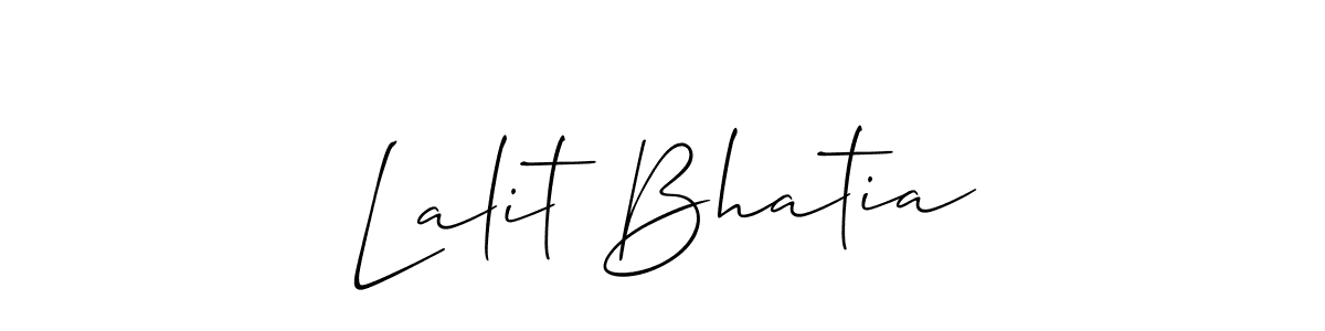 Create a beautiful signature design for name Lalit Bhatia. With this signature (Allison_Script) fonts, you can make a handwritten signature for free. Lalit Bhatia signature style 2 images and pictures png