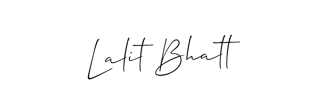 Make a beautiful signature design for name Lalit Bhatt. With this signature (Allison_Script) style, you can create a handwritten signature for free. Lalit Bhatt signature style 2 images and pictures png