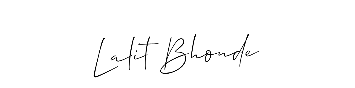 Create a beautiful signature design for name Lalit Bhonde. With this signature (Allison_Script) fonts, you can make a handwritten signature for free. Lalit Bhonde signature style 2 images and pictures png