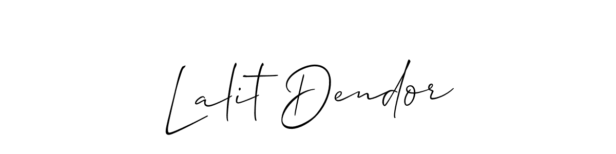 How to make Lalit Dendor name signature. Use Allison_Script style for creating short signs online. This is the latest handwritten sign. Lalit Dendor signature style 2 images and pictures png