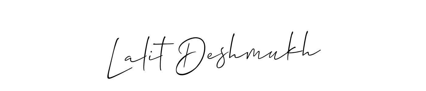 Allison_Script is a professional signature style that is perfect for those who want to add a touch of class to their signature. It is also a great choice for those who want to make their signature more unique. Get Lalit Deshmukh name to fancy signature for free. Lalit Deshmukh signature style 2 images and pictures png